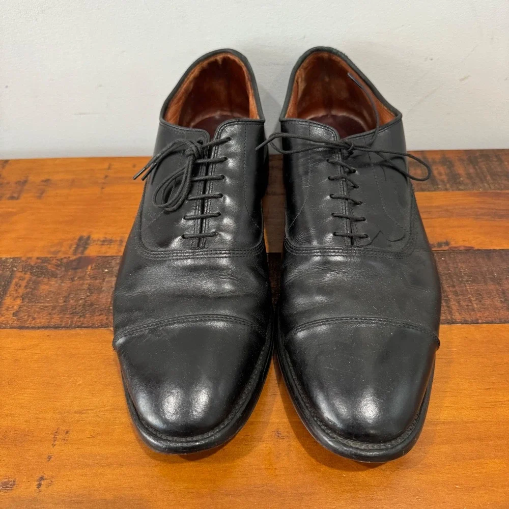 Allen Edmonds Mens 10.5 Park Avenue Black Leather Cap Toe Oxford Dress Shoes USA